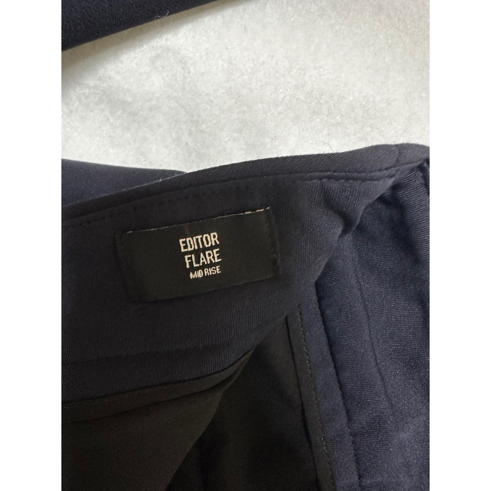 Express Editor Flare Mid Rise Pants Women Size 4 Navy Blue Workwear Good - Picture 5 of 9
